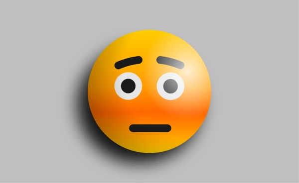 A sad yellow emoticon against a gray background, conveying a sense of sorrow or unhappiness.